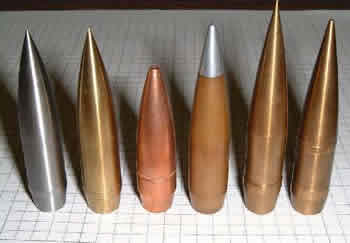 Fifty caliber bullets come in many shapes, sizes and materials.