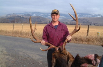 Cory Ovit's 2002 Montana 6-point bull shot with his Lilja barreled .264 Winchester Magnum. Shot on public land during the regular elk season.