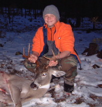Adam's first whitetail buck shot at the age of 13 during the 2003 Montana season. He shot it through the heart at 150 yards at daylight with a .243 and a 100 grain Remington Core-Lokt bullet.