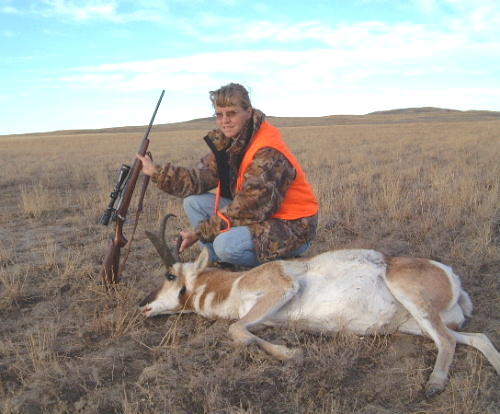 Sally’s nice Montana buck shot with her 7mm – 08 at over 350 yards. She’s deadly with this little lightweight rifle having killed a number of antelope, deer and even a 6-point bull elk with it.