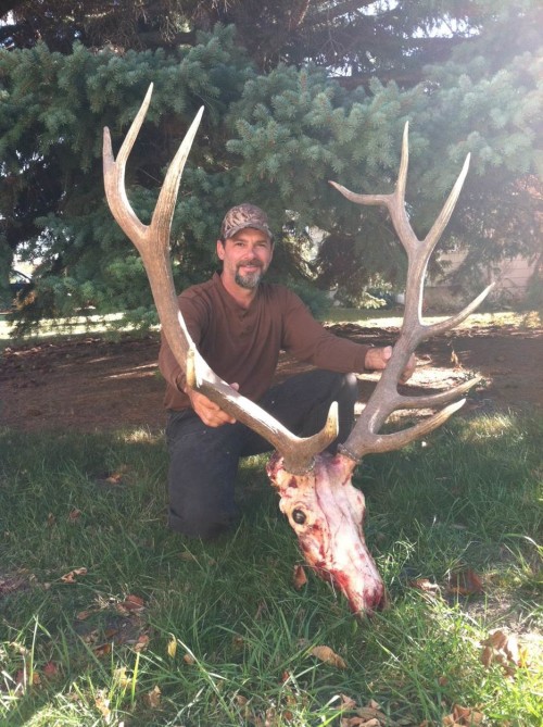 Richard with a bull he shot during the 2014 season in the Missouri Breaks.