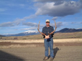 Cory with a nice raghorn bull he shot after work in November of 2005 with his now-favorite Lilja barreled .300 Win Mag.