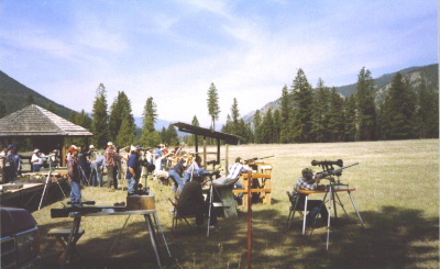 A view of the firing line. Note the range finder and spotting scopes.