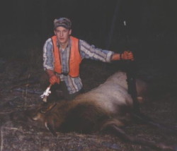 Matt Cockrell with another spike bull he shot in the 1990's.