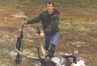 Rob Horton with a caribou he shot in Alaska in the 1990's with his Lilja barreled 7mm Remington magnum.
