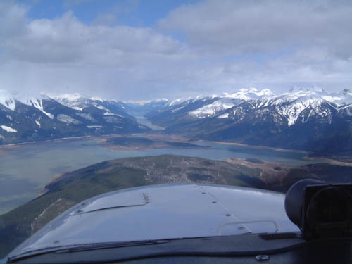 Flying north up the Trench in British Columbia. The Canadian Rockies on the right and the Caribou Mountains on the left.